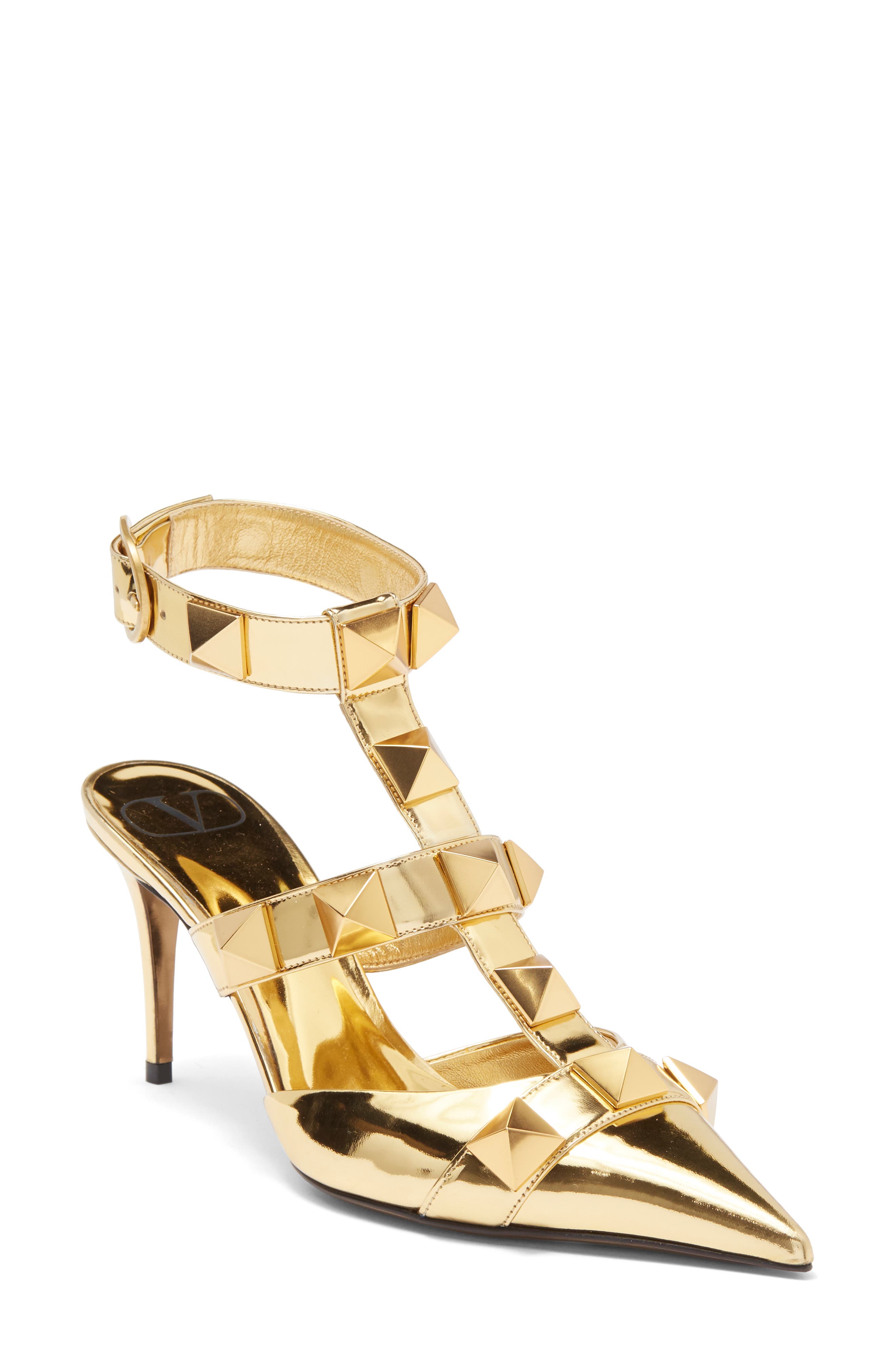 Valentino Garavani Rockstud Strappy Pointed Toe Pump, Main, color, 