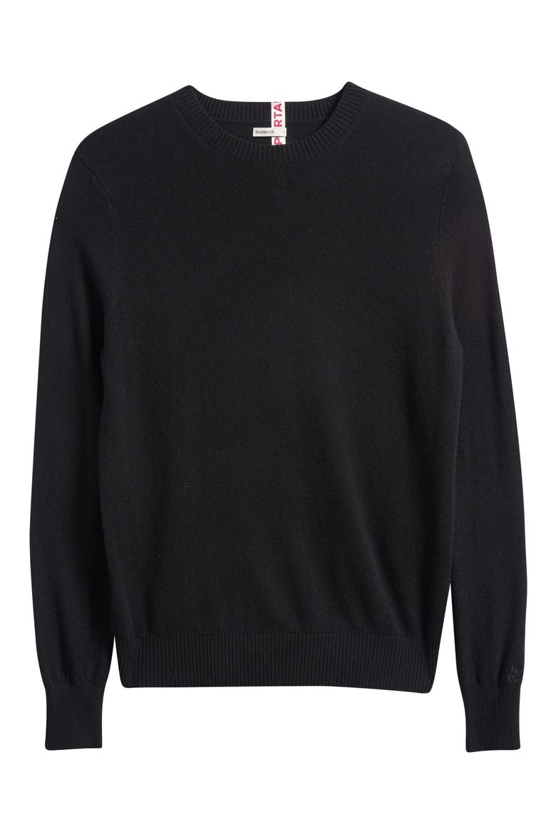 Rochelle Wool & Cashmere Crewneck Sweater, Alternate, color, BLACK
