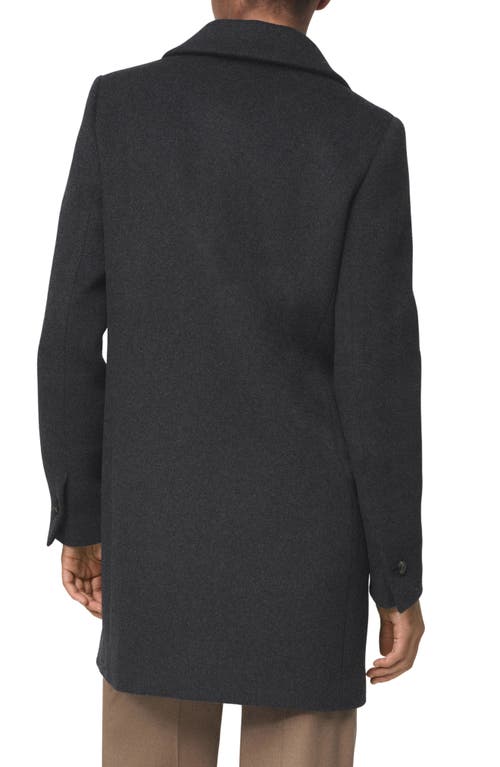 Mango Double Breasted Coat In Gray