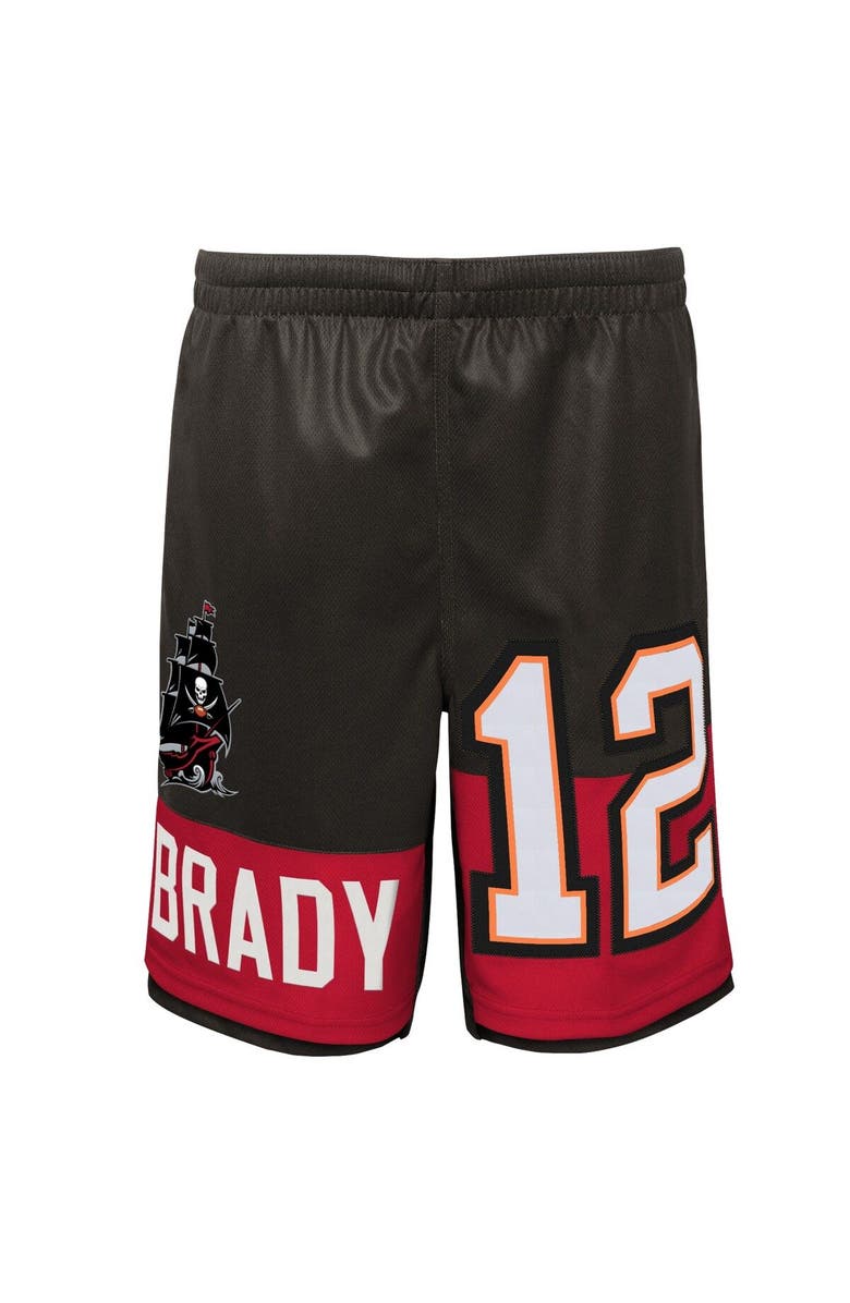 Outerstuff Youth Tom Brady Black Tampa Bay Buccaneers Name & Number Player Shorts, Alternate, color, 