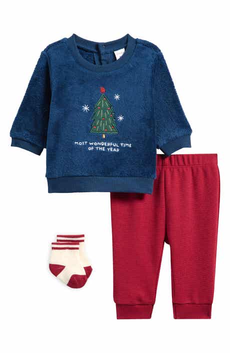 Fleece Top, Joggers & Socks Set