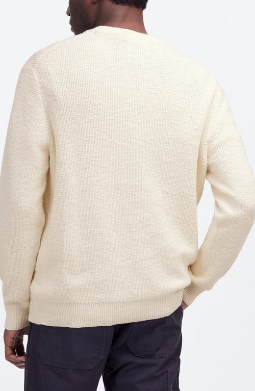 Madewell Waffle-knit Crewneck Sweater In Vintage Ivory