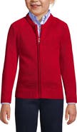Lands' End School Uniform Girls Cotton Modal Zip-front Cardigan Sweater