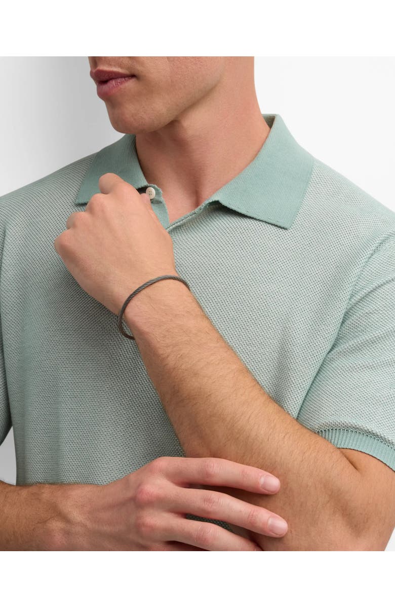 Link Up Adjustable Stainless Steel Cable Bracelet, Alternate, color, Gunmetal