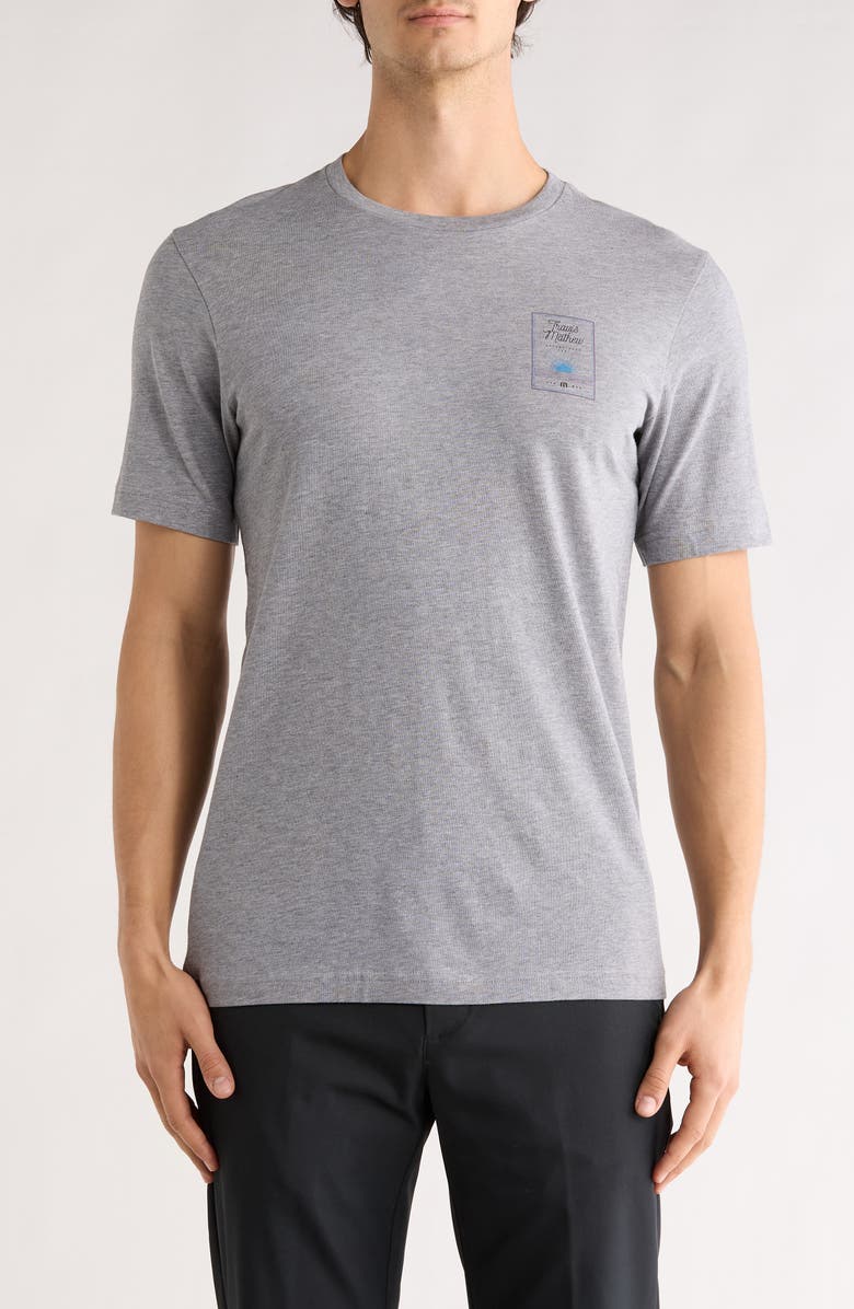 TravisMathew Men's Float Your Boat Cotton Crewneck T-Shirt, Main, color, Heather Grey