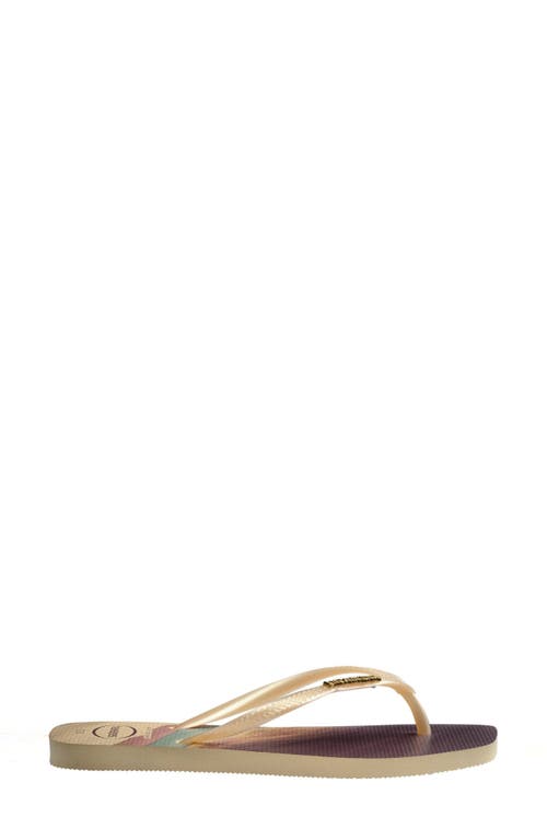 Shop Havaianas Slim Square Flip Flop In Buttercream