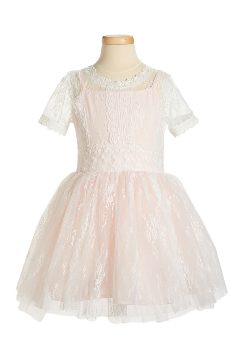 Lace Dress, Main, color, LIGHT PEACH