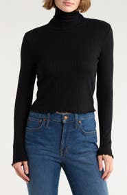Madewell Ribbed Long Sleeve Turtleneck Crop Top