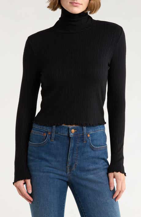 Madewell Ribbed Long Sleeve Turtleneck Crop Top
