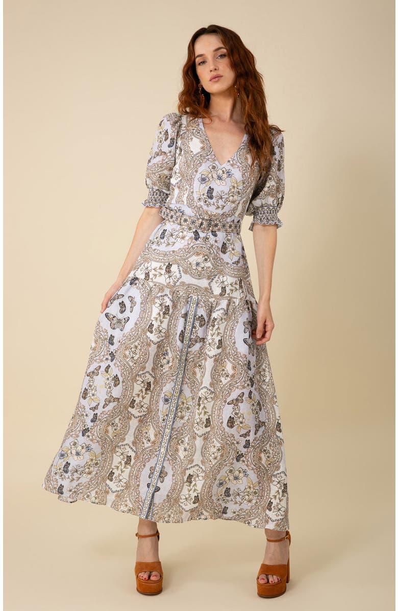 Hale Bob Blair Linen Maxi Dress, Main, color,