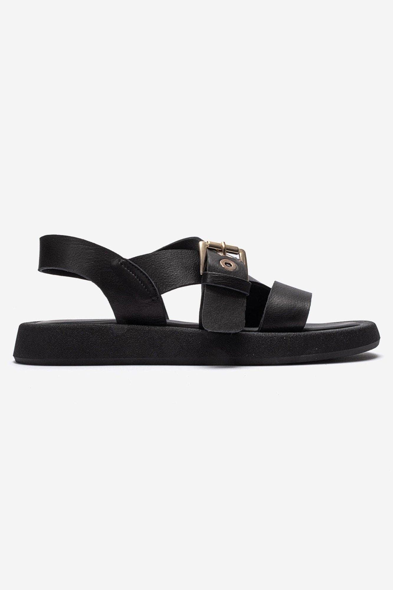 Roven Leather Sandal, Alternate, color, Black