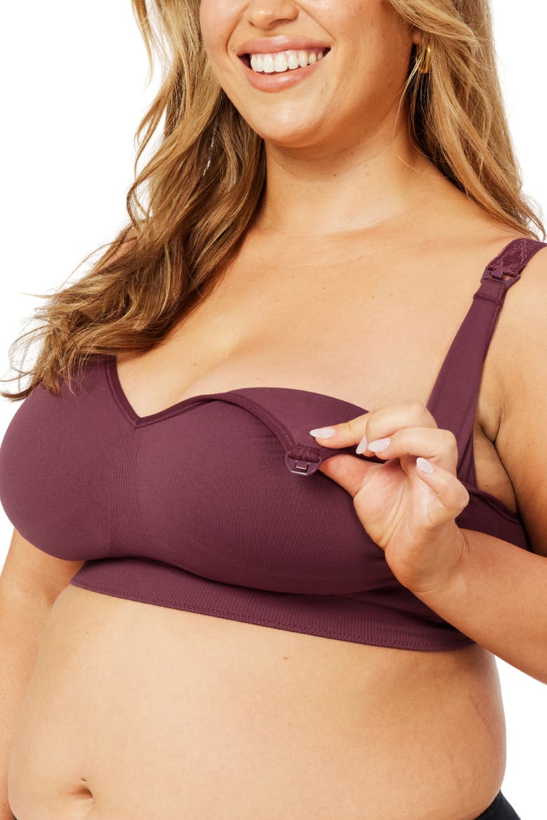 Popping Candy Fuller Bust Wire-free Nursing Bra, Alternate, color, Plum