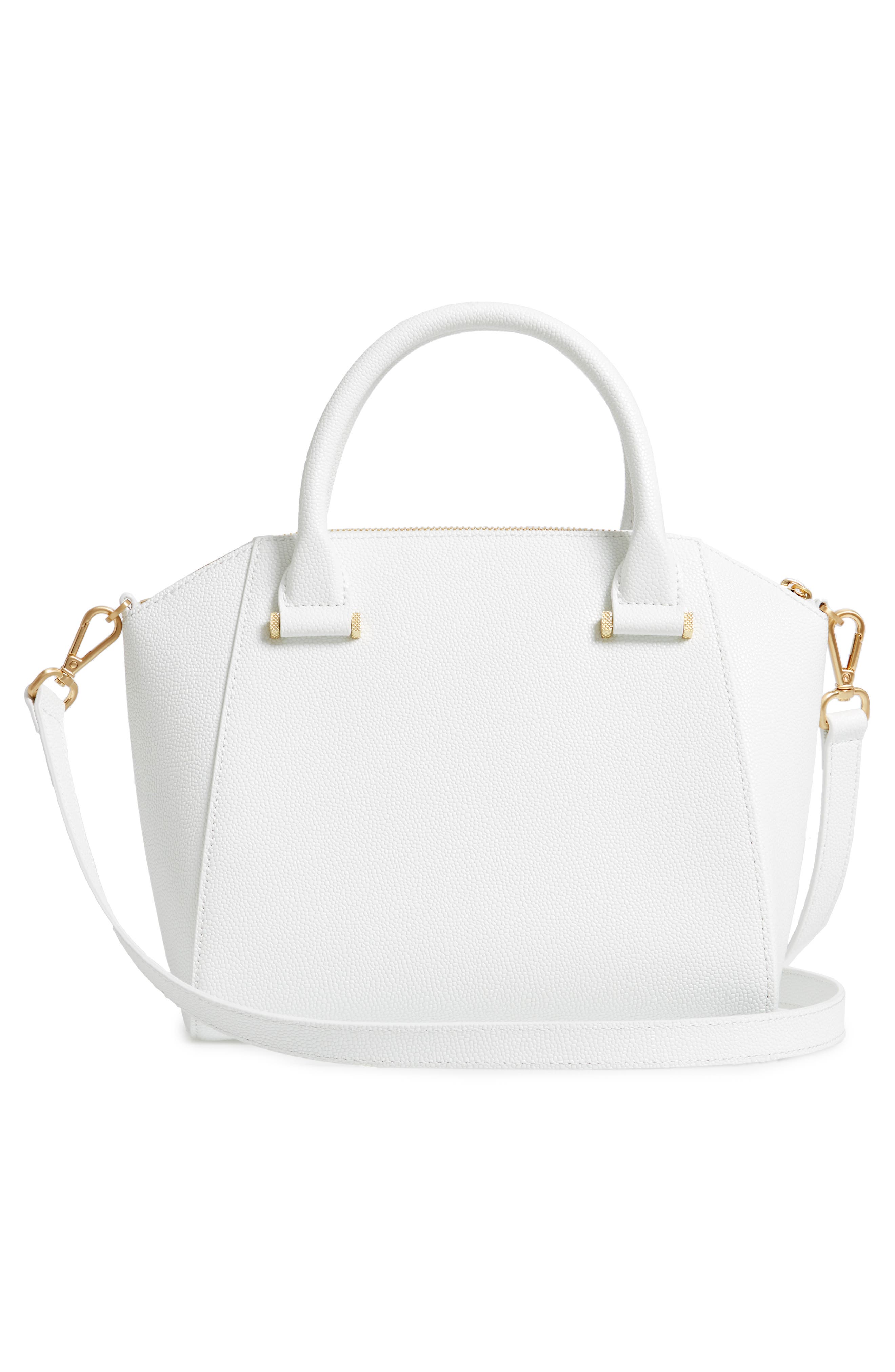 Janne Bow Leather Tote, Alternate, color, WHITE