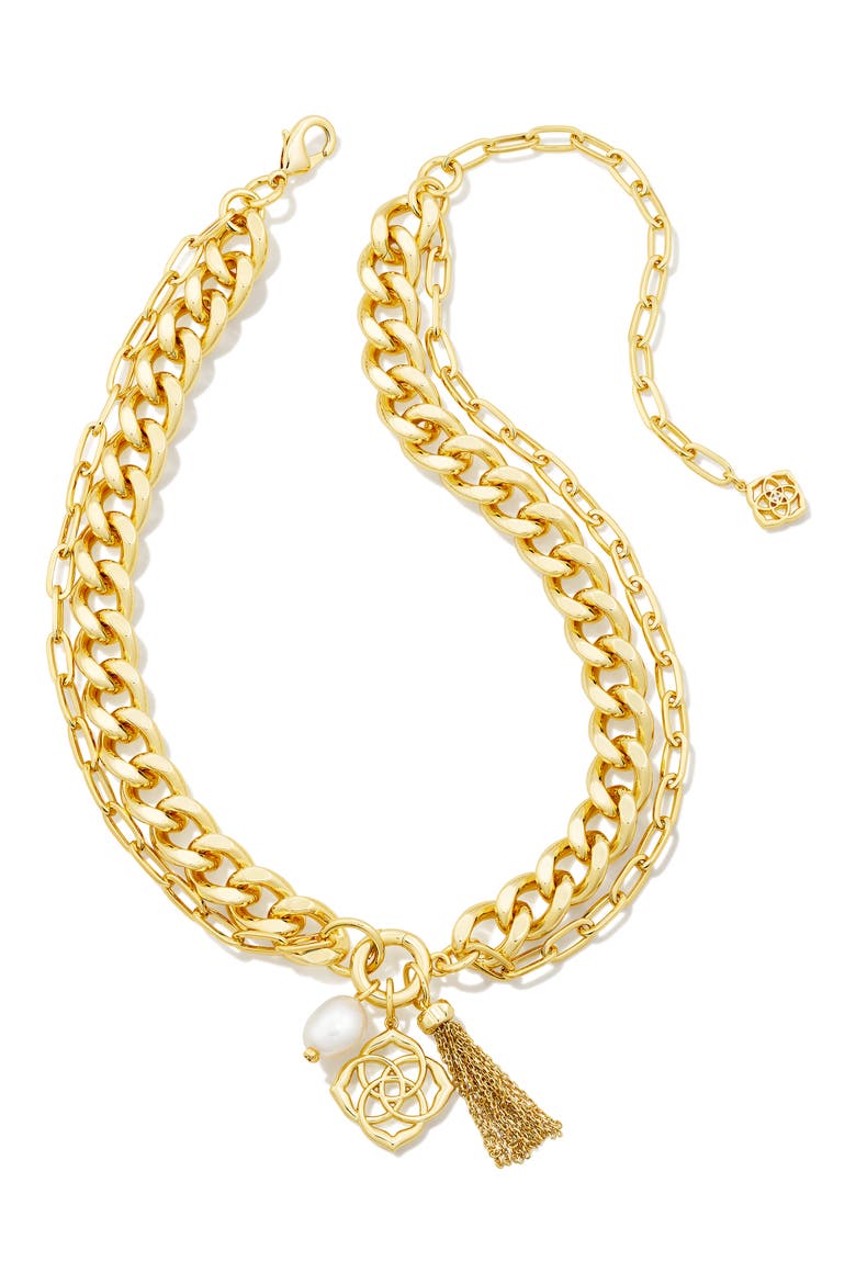 Everleigh Mixed Charm Layered Necklace, Main, color, GOLD WHITE PEARL