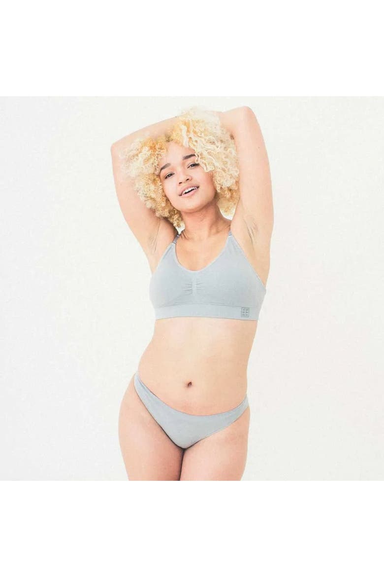 Everyday Seamless Bra With Back-Closure, Alternate, color, Natural Grey