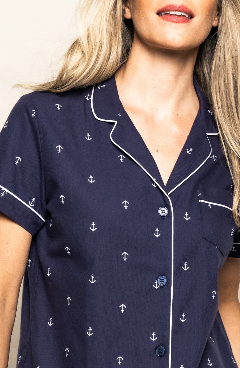 Petite Plume Portsmouth Anchor Short Pajamas, Alternate, color,