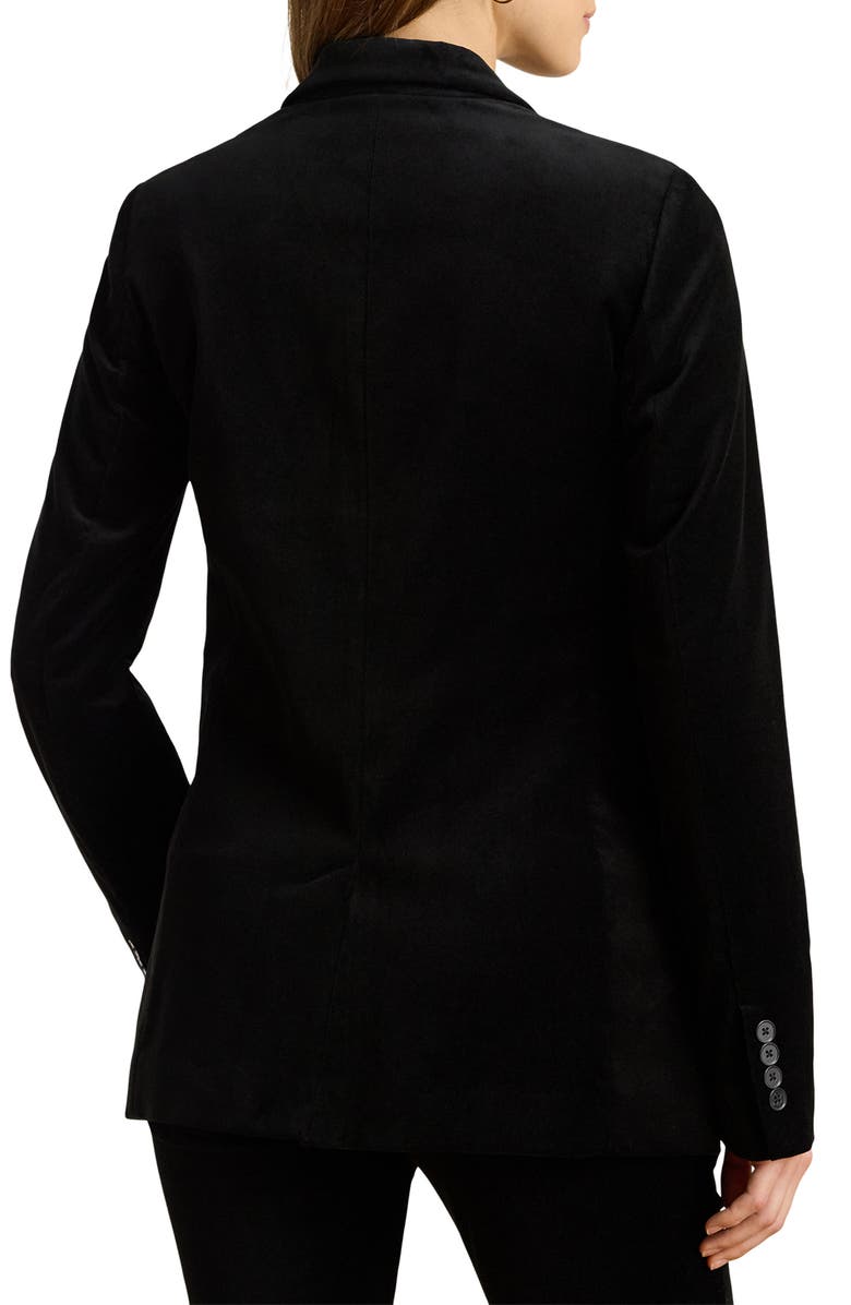 Lauren Ralph Lauren Stretch Velvet Blazer, Alternate, color, Black Velvet