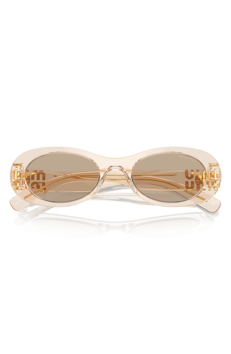 Miu Miu 50mm Oval Sunglasses, Main, color, Striped Tobacco / Pink Grad
