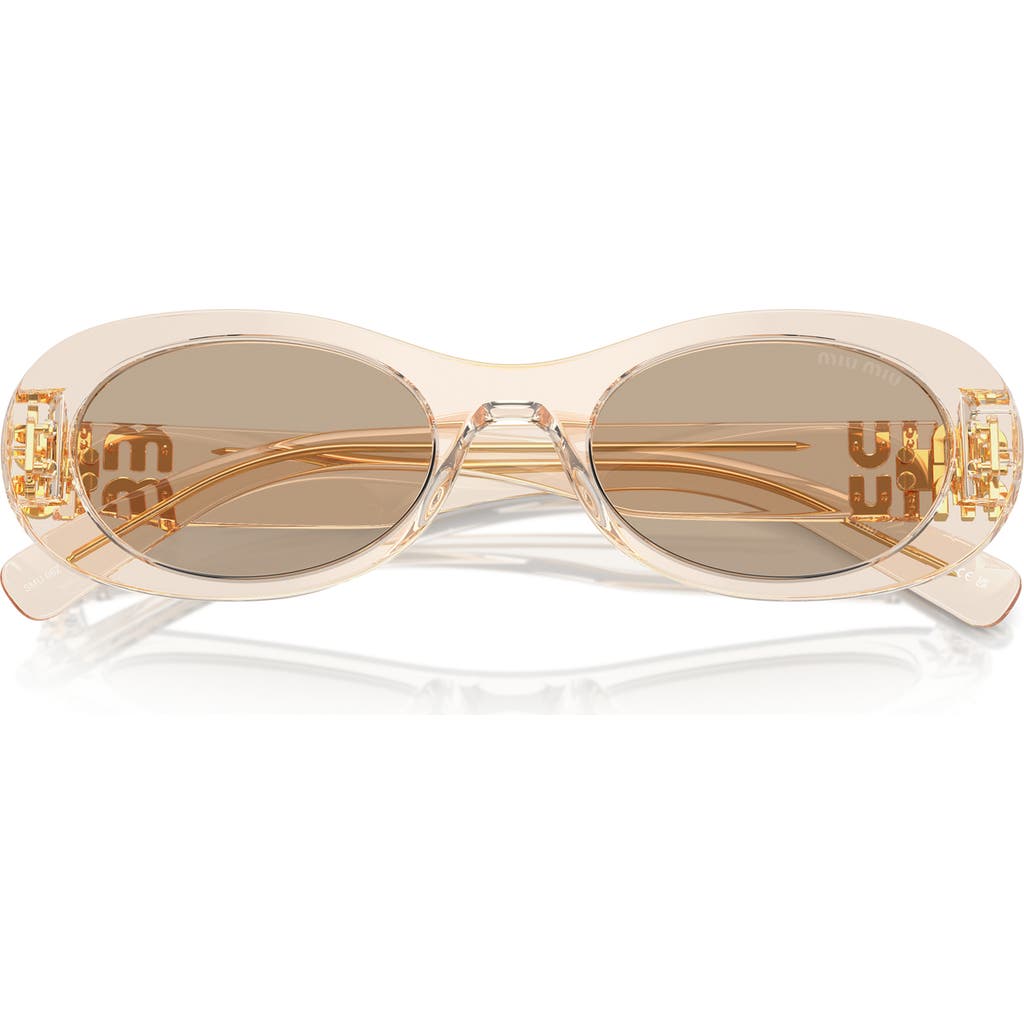 Miu Miu 50mm Oval Sunglasses in Striped Tobacco /Pink Grad  product