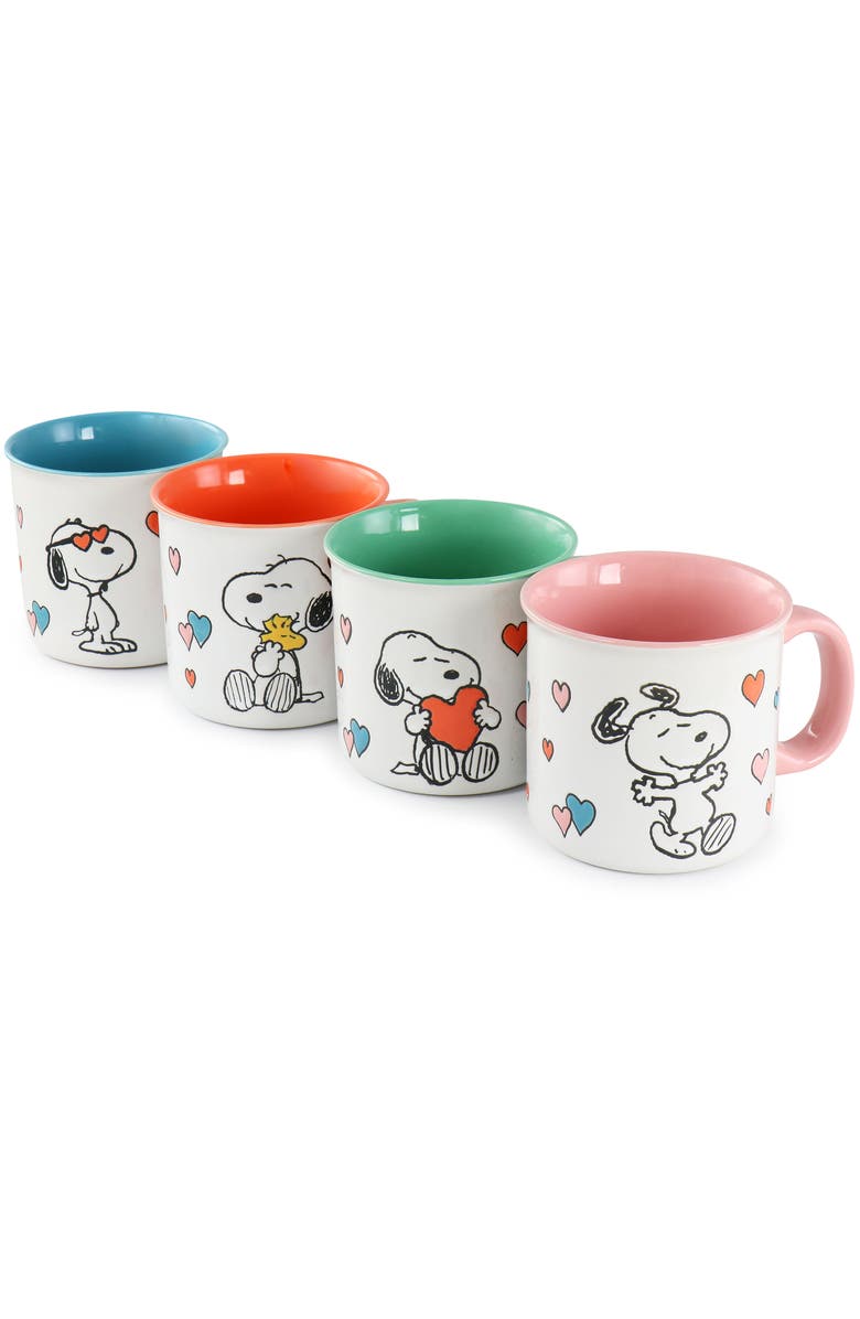 PEANUTS Mothers Love 4 Piece 21 Ounce Camper Mug Set, Alternate, color, Blue