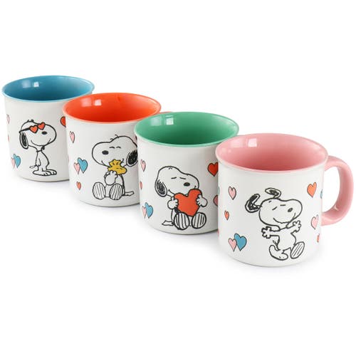 Peanuts Mothers Love 4 Piece 21 Ounce Camper Mug Set In Multi