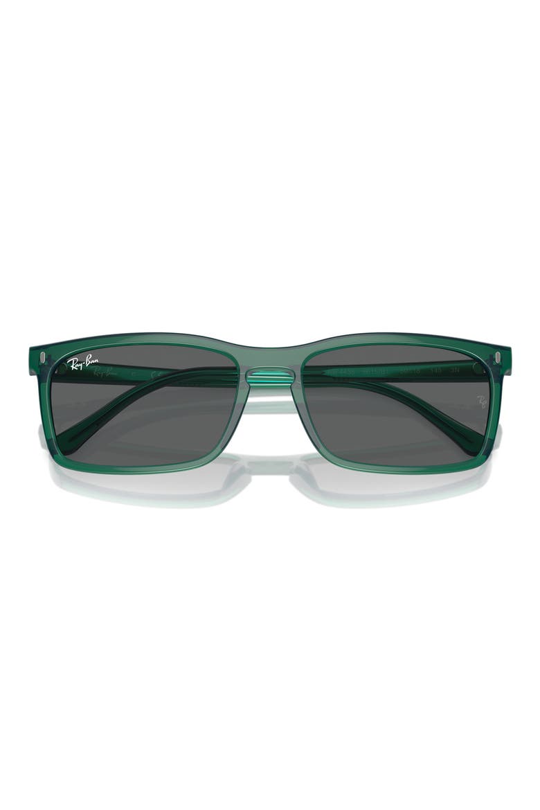59mm Rectangular Sunglasses, Main, color, TRANSPARENT GREEN