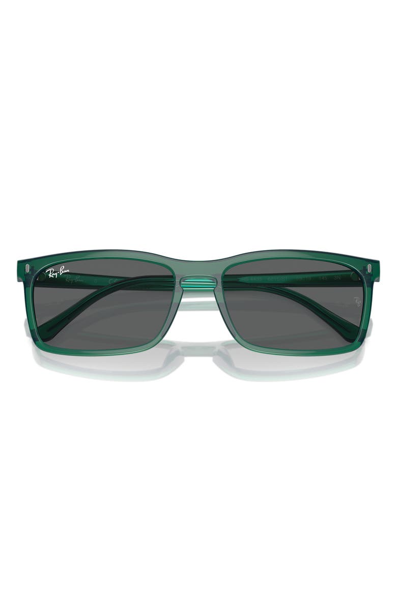 Ray-Ban 56mm Rectangular Sunglasses, Main, color, Transparent Green