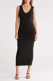 James Perse Twisted Cap Sleeve Ruched Maxi Dress