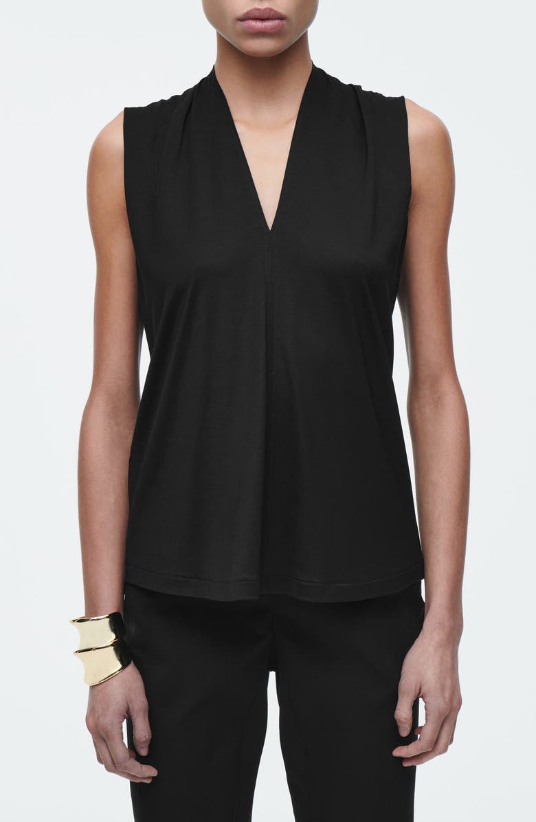 COS Draped V-Neck Sleeveless Top, Main, color,