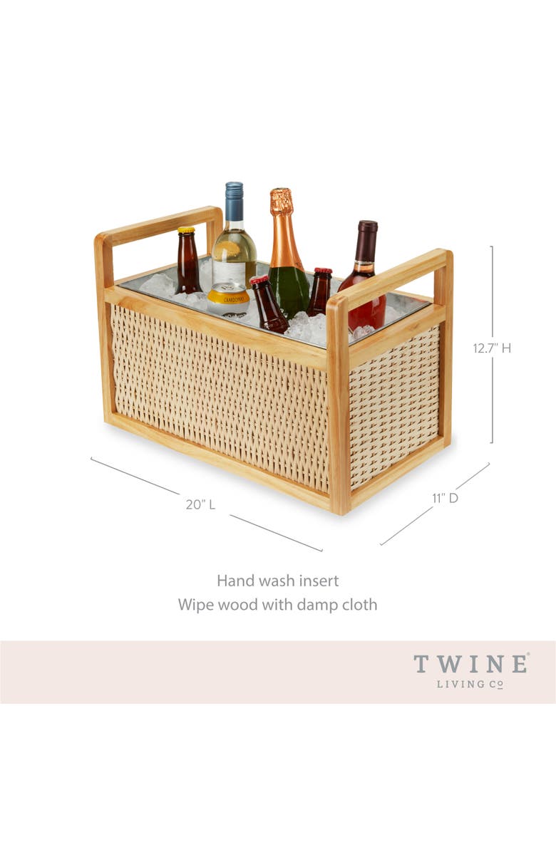 TWINE Rattan and Wood Beverage Tub, Alternate, color, Wood