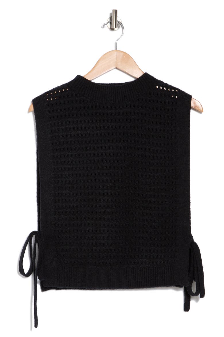 Mock Neck Sweater Vest, Alternate, color, BLACK