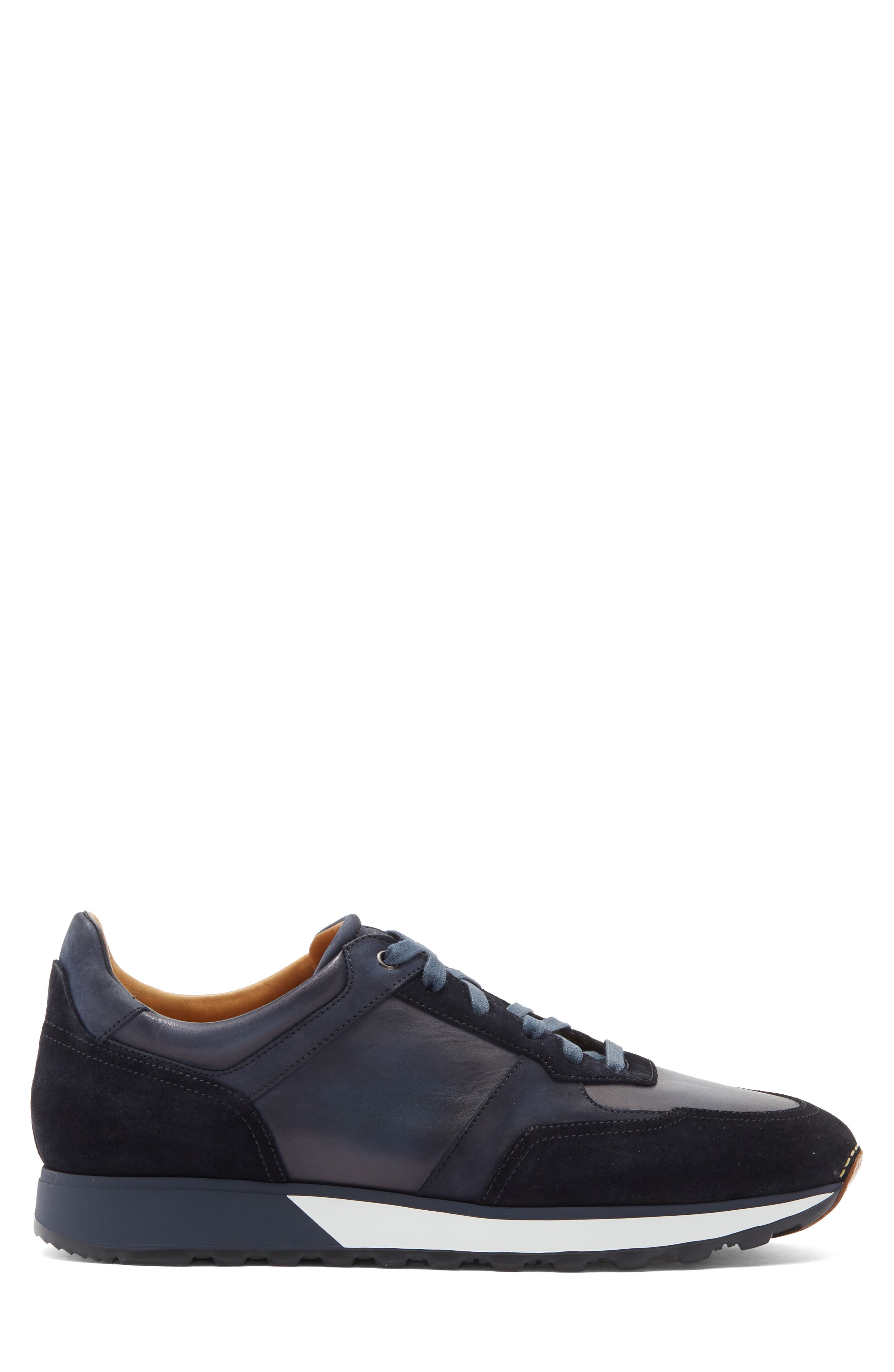Magnanni Mixed Media Sneaker, Alternate, color, Navy