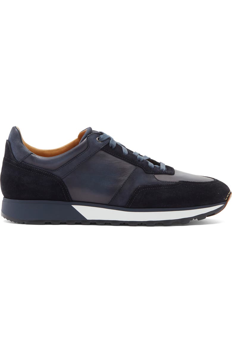 Magnanni Mixed Media Sneaker, Alternate, color, Navy