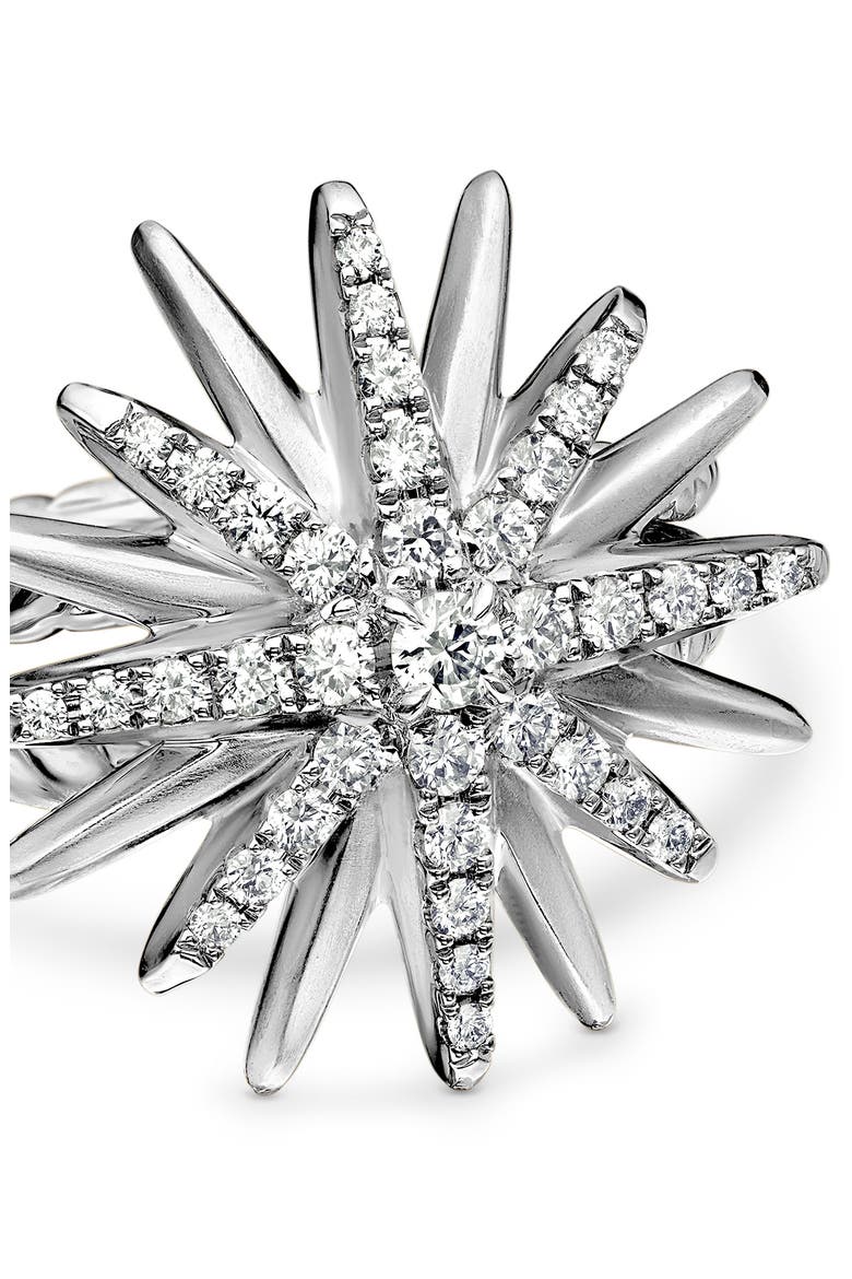 Starburst Ring with Pavé Diamonds, Alternate, color, DIAMOND/ SILVER