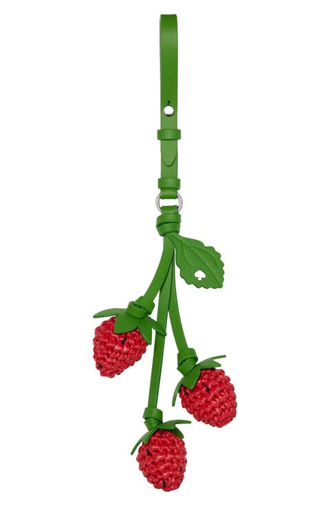 strawberries bag charm