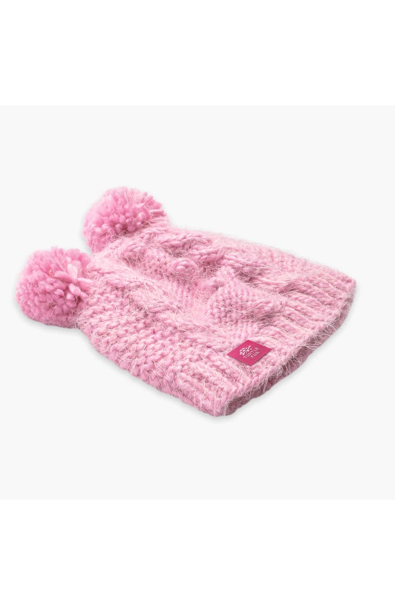 Turtle Fur Kids Fluff Balls Pom Pom Winter Hat, Alternate, color, Bubble Gum