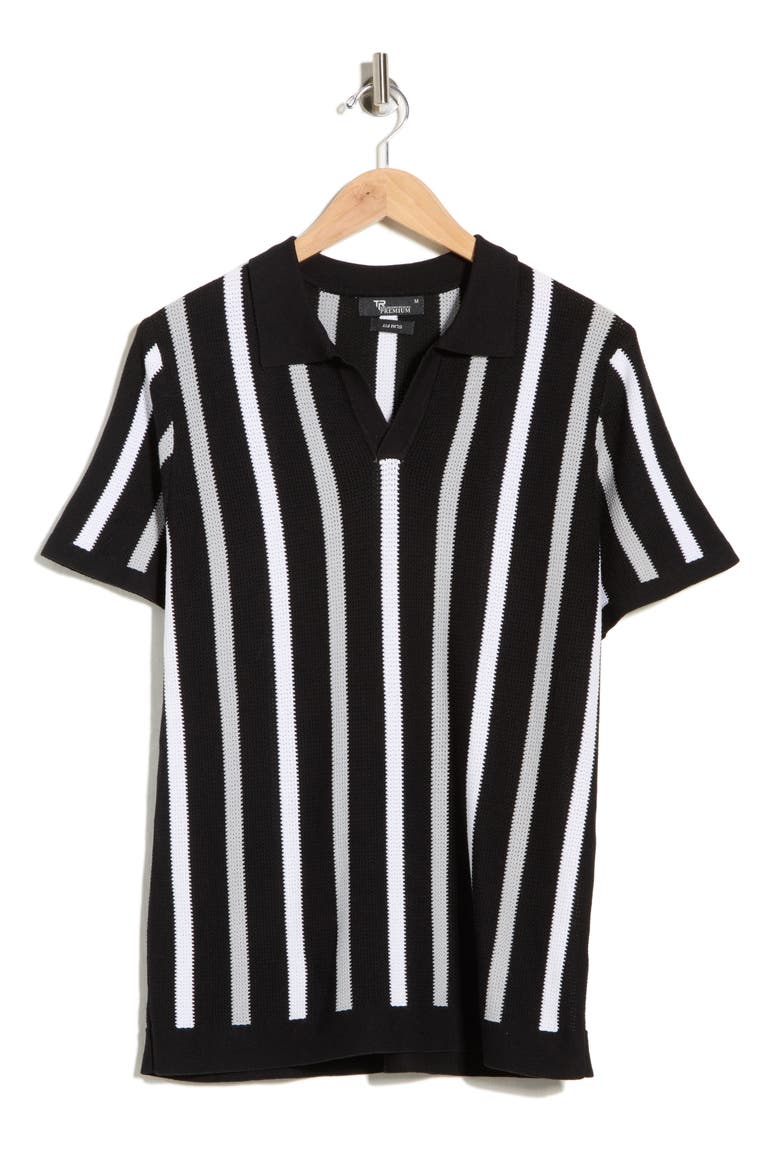 Slim Fit Polo Sweater, Alternate, color, BLACK