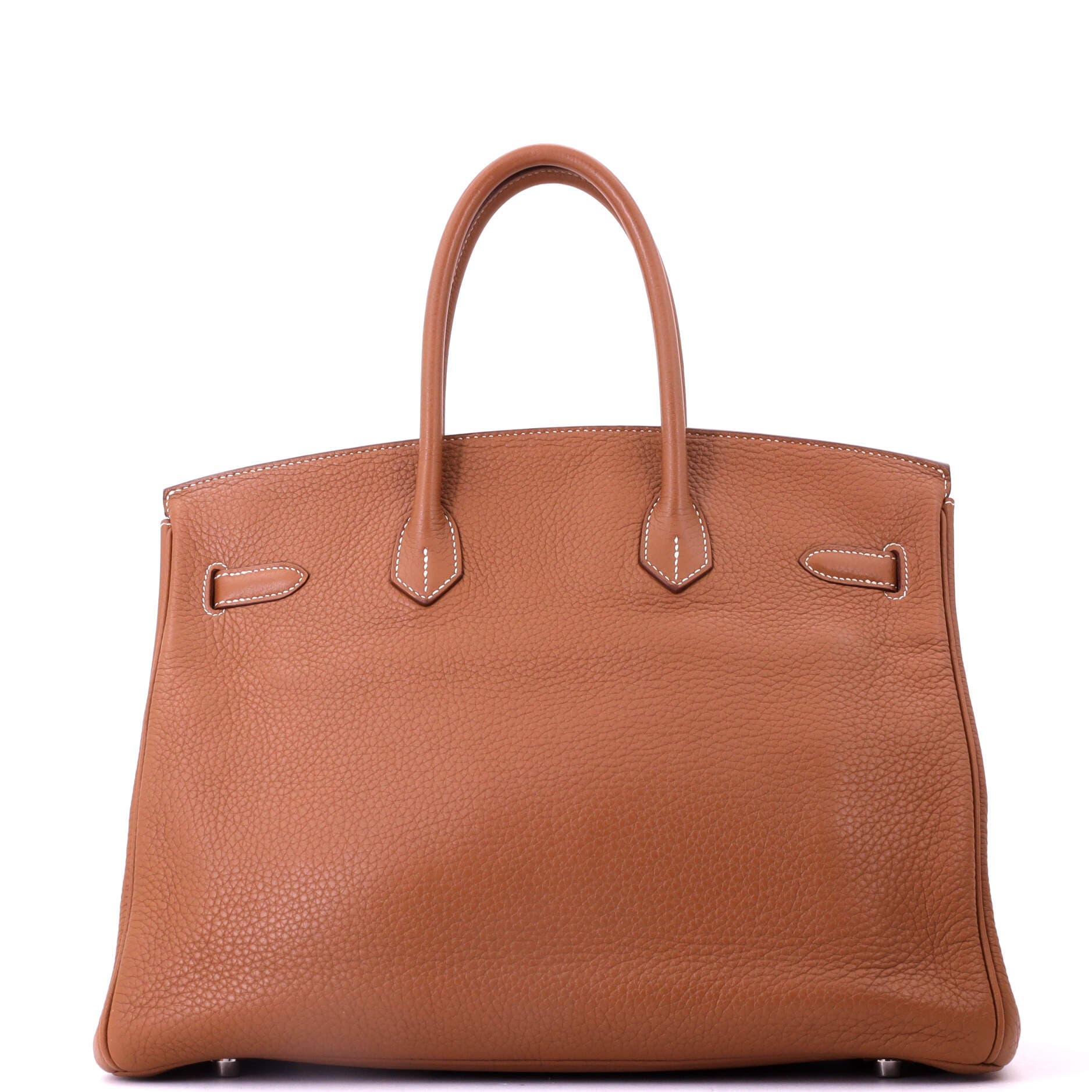 Pre-Owned Hermes Birkin Handbag Brown Clemence with Palladium Hardware 35, Alternate, color, Gold