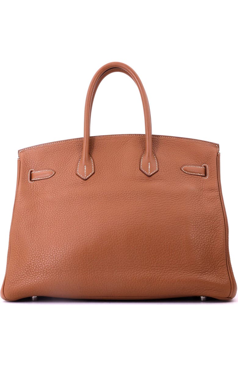 Pre-Owned Hermes Birkin Handbag Brown Clemence with Palladium Hardware 35, Alternate, color, Gold