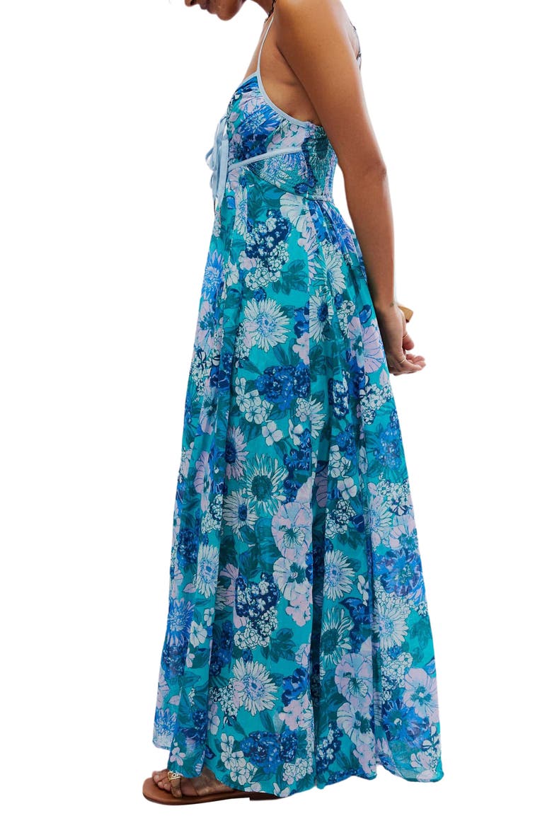 Dream Weaver Cotton Maxi Sundress, Alternate, color, TEAL COMBO