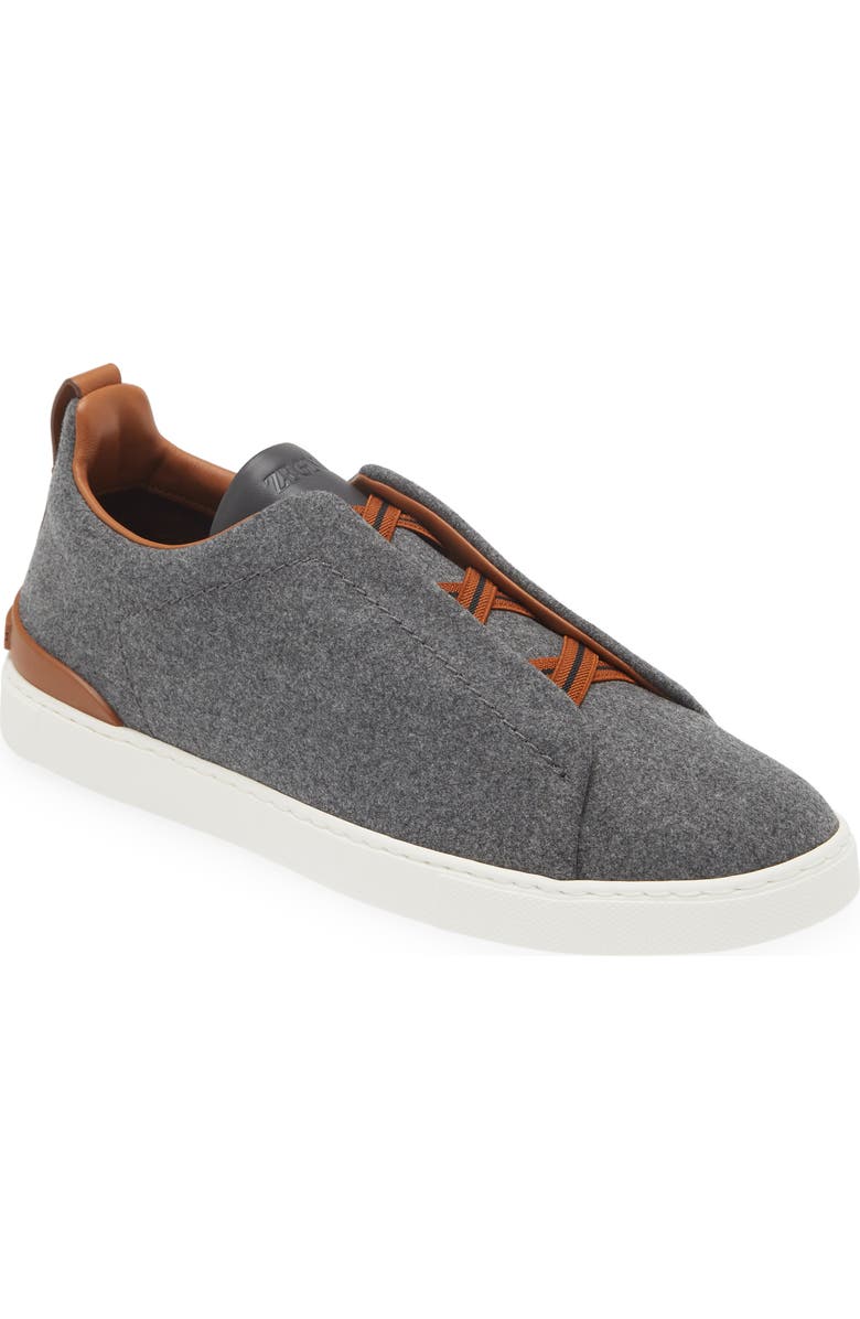 ZEGNA Triple Stitch Wool Blend Slip-On Sneaker, Main, color,