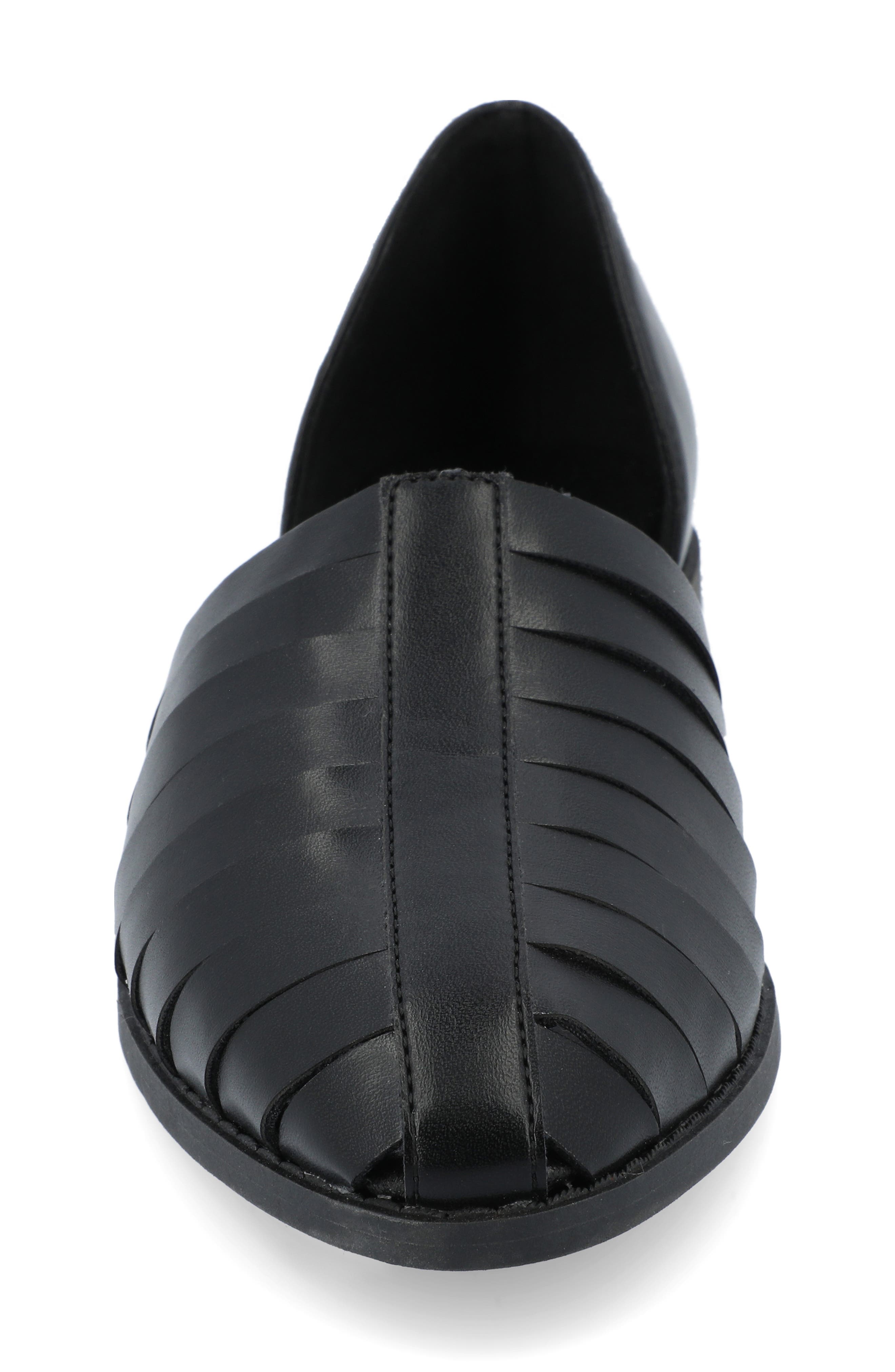 Journee Collection Anyah Vegan Leather Flat, Alternate, color, Black