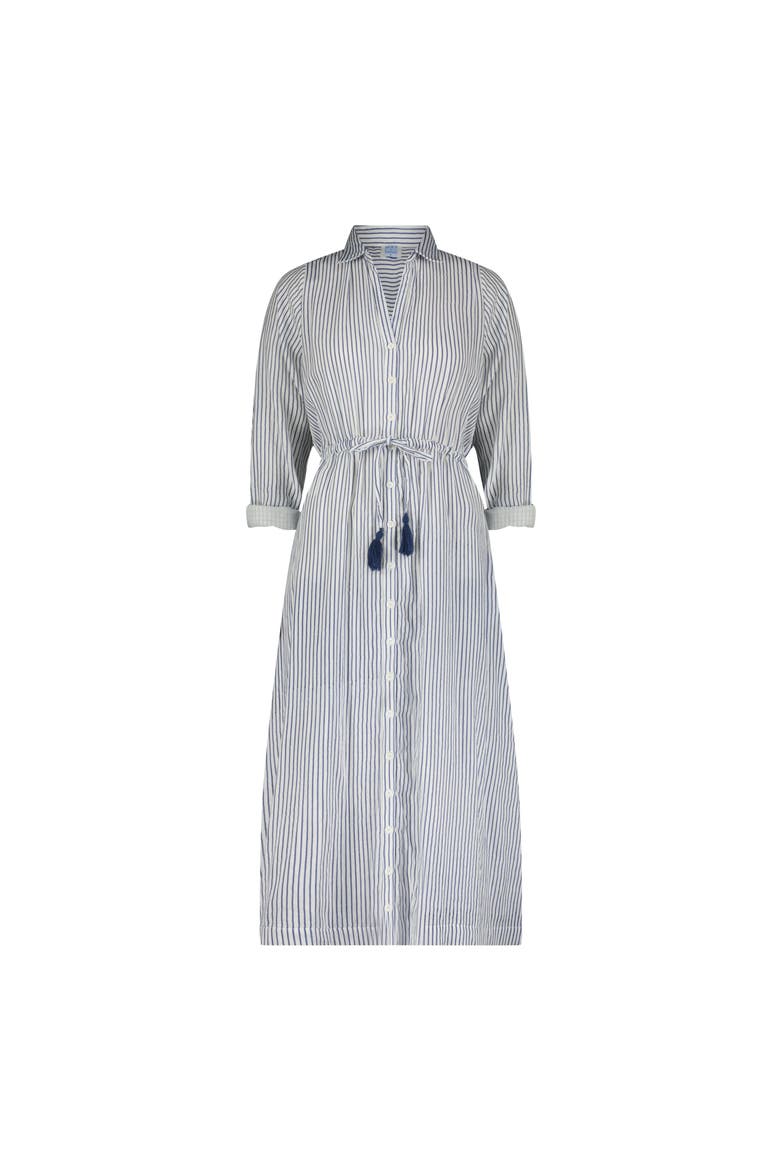 Anais Women's Button Front Shirtdress Marine Stripe, Alternate, color, Blue