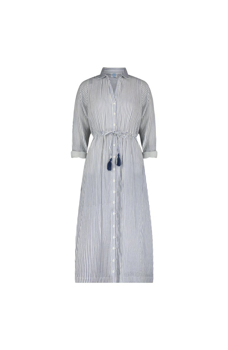 Mer St. Barth Anais Women's Button Front Shirtdress Marine Stripe, Alternate, color, Blue