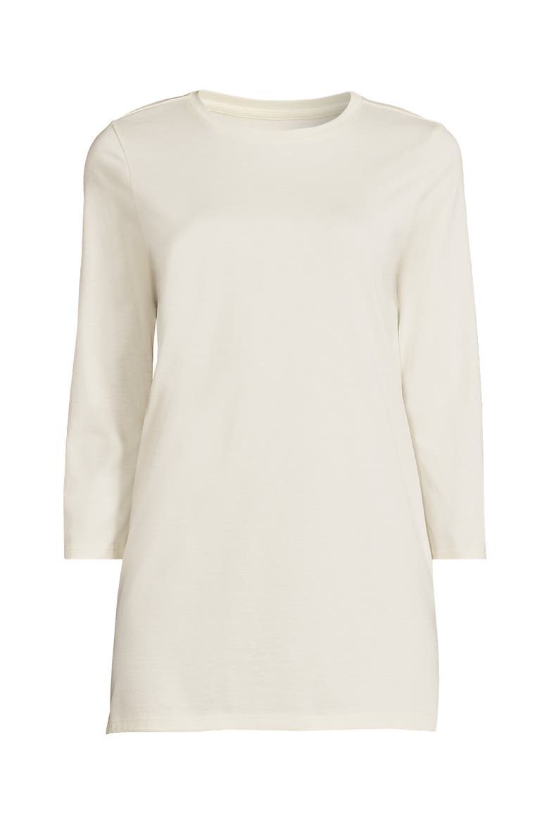 3/4 Sleeve Cotton Supima Tunic, Alternate, color, Fresh Ivory