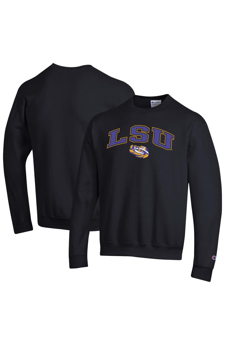 Champion Men's Champion  Black LSU Tigers Arch Over Logo Pullover Sweatshirt, Main, color, Black