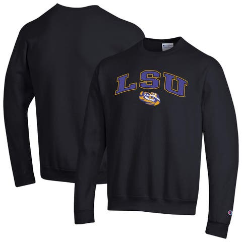 Men's Champion  Black LSU Tigers Arch Over Logo Pullover Sweatshirt