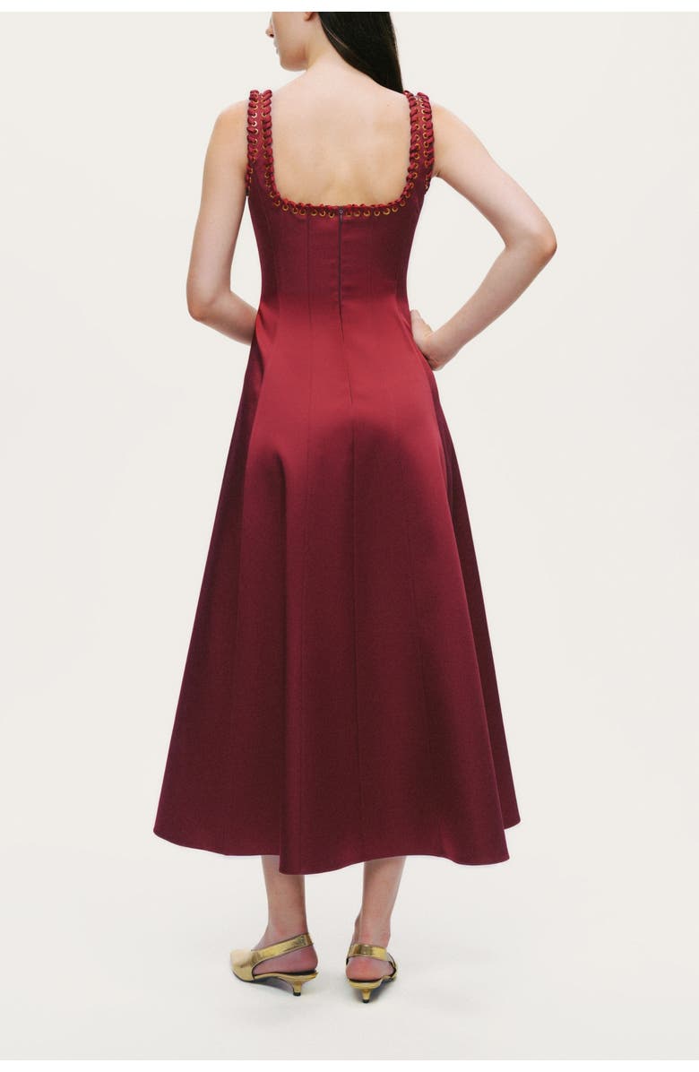 Nocturne Embellished Square-Neck Midi Dress, Alternate, color, Burgundy