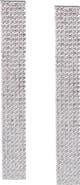 CZ by Kenneth Jay Lane Rhodium Plate Round Pavé 6 Row Drop Earrings