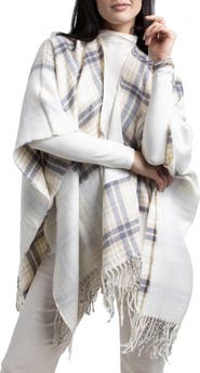 SAACHI Plaid Tassel Ruana